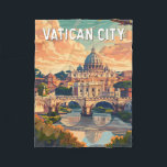 Manta Polar Vintage de la Ciudad del Vaticano<br><div class="desc">Diseño de viaje vectorial retro de la Ciudad del Vaticano. La Ciudad del Vaticano,  una ciudad-estado rodeada por Roma,  Italia,  es la sede de la Iglesia Católica Romana. Es el hogar del Papa y un tesoro de arte icónico y arquitectura.</div>
