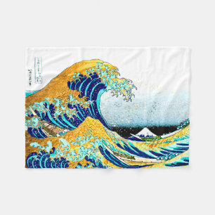 Manta Polar Vintage de PixDezines, Gran Ola, Hokusai 葛 飾 北 斎 の
