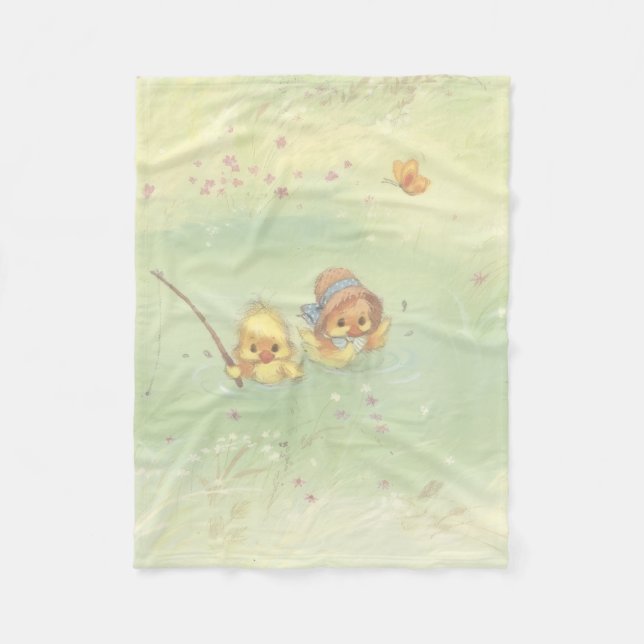 Manta Polar Vintage Duckies baby blanket  (Anverso)