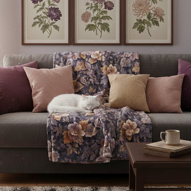 Manta Polar Vintage Heirloom Petals purple floral (Subido por el creador)