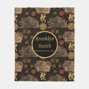 Manta Polar Vintage Honeycomb Bee Black Nursery