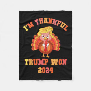 Manta Polar Vintage I'm Thankful Trump Won 2024 Divertido Than
