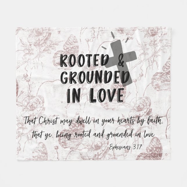 Manta Polar Vintage Love Bible Verse (Frente (Horizontal))