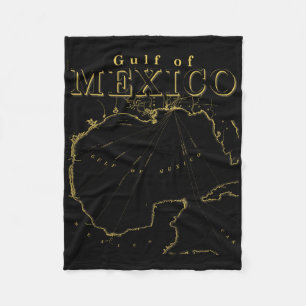 Manta Polar Vintage Mapa Del Golfo De México Historia Costera