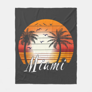 Manta Polar Vintage Miami Florida Palm Trees Playa de Verano