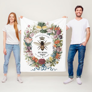 MANTA POLAR VINTAGE MODERNA BOTANICAL QUEEN BEE