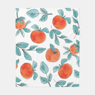 Manta Polar Vintage naranjas modernos ilustrados a mano