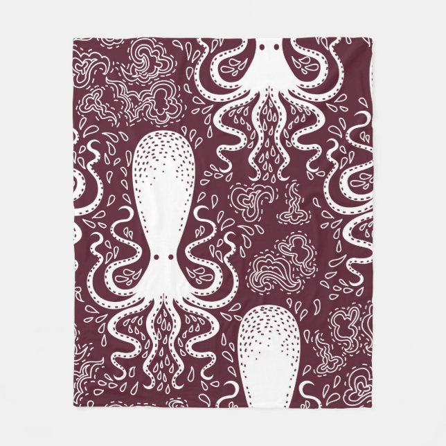 Manta Polar vintage Octopus pattern. (Anverso)