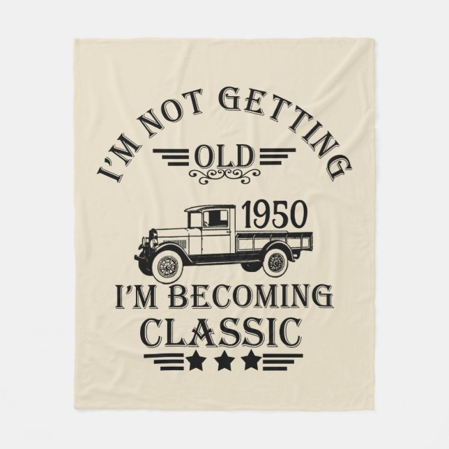 Manta Polar Vintage personalizado de 75 años (Anverso)