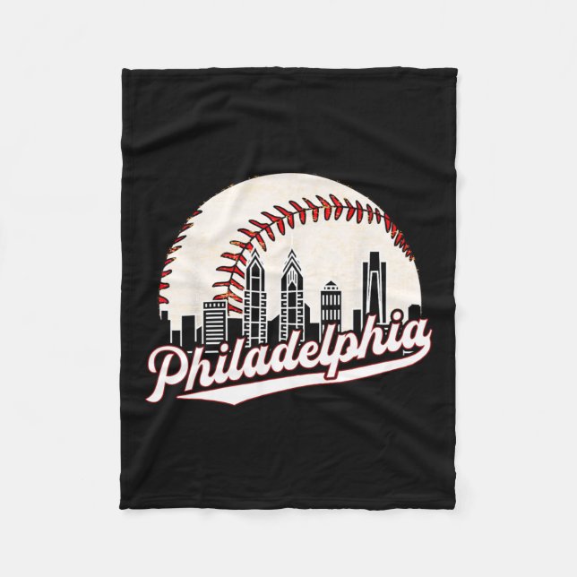Manta Polar Vintage Philadelphia Phillip Cityscape Baseball Sk (Anverso)