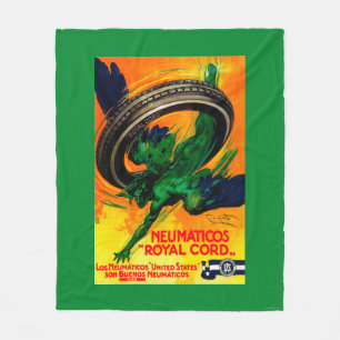Manta Polar Vintage real PosterEurope del cordón de Neumatico