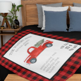 Manta Polar Vintage Red Truck Farmhouse Family Name Blanket