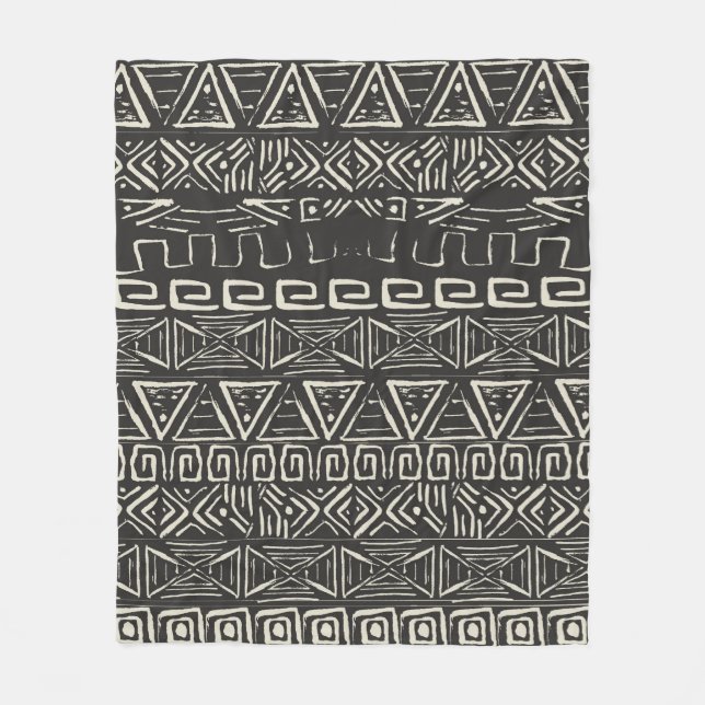 Manta Polar vintage retro pattern. Aztec background.  (Anverso)