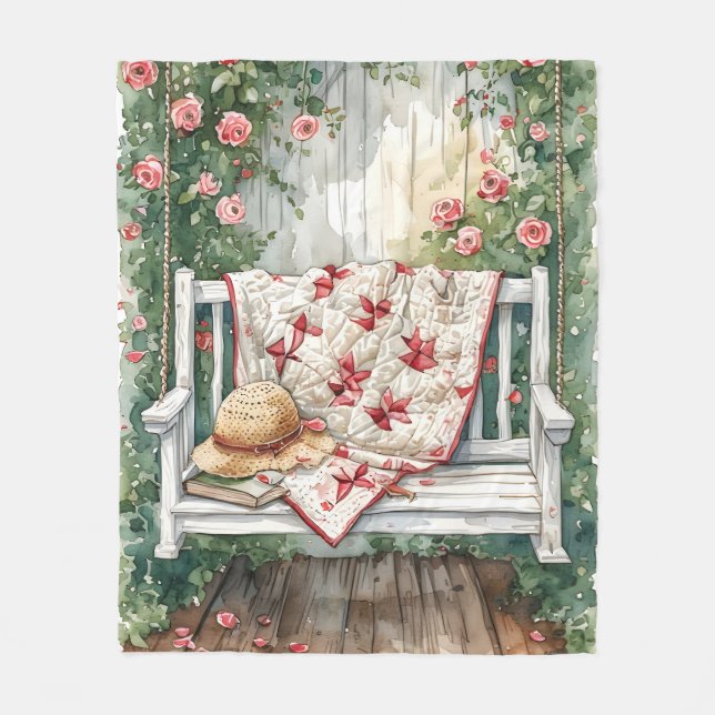 Manta Polar Vintage Rosa Swing with Quilt Charm (Anverso)