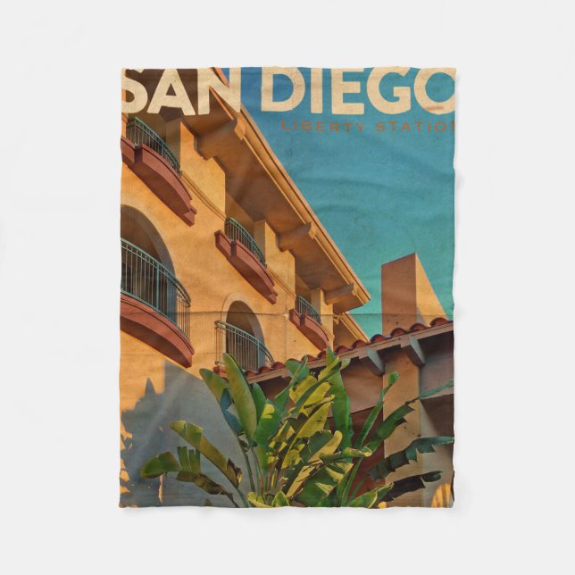 Manta Polar Vintage San Diego Fleece Blanket (Anverso)