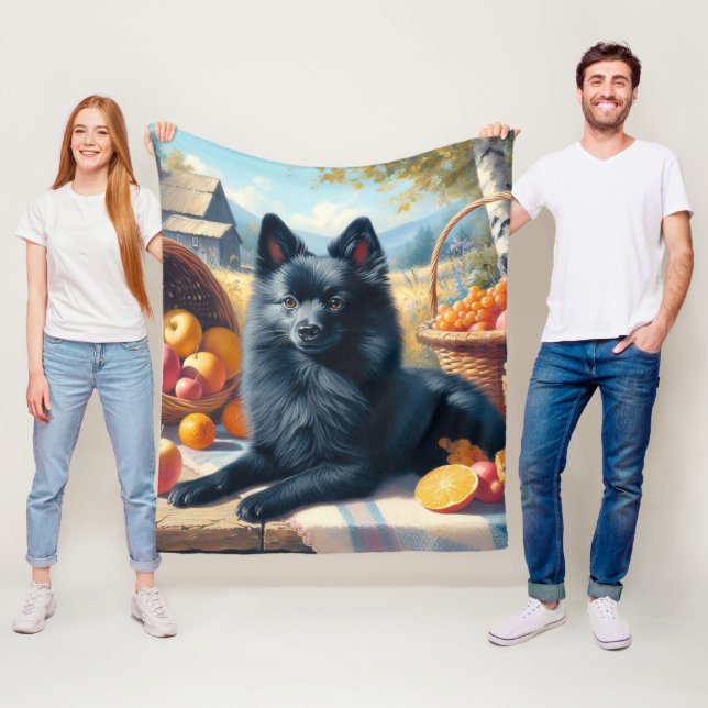 Manta Polar Vintage Schipperke Puppy Pintura (In situ)