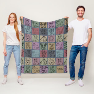 Manta Polar Vintage Schnauzer Blanket Cosy Gigante para los am