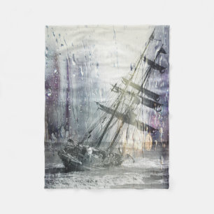 Manta Polar Vintage Shipwreck En La Tormenta