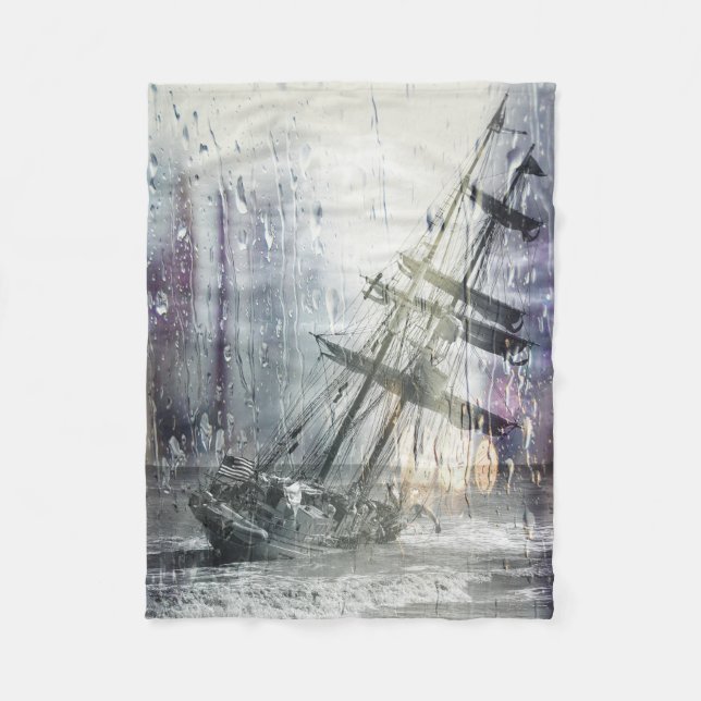 Manta Polar Vintage Shipwreck En La Tormenta (Anverso)