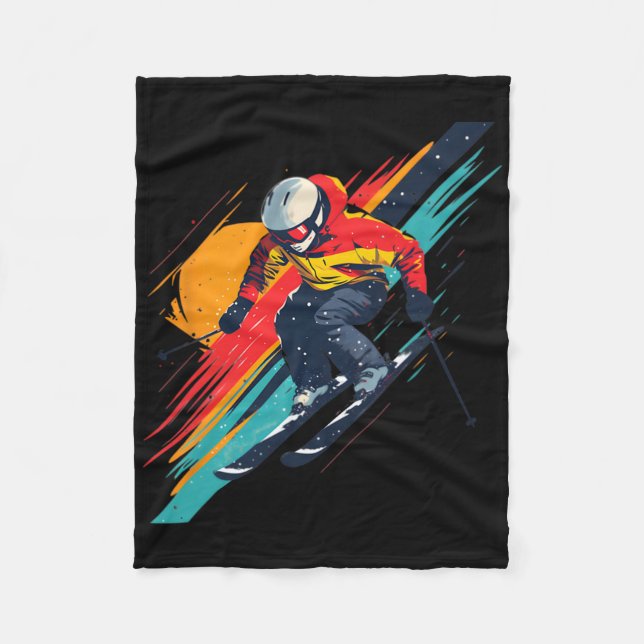 Manta Polar Vintage Ski Racer Design - Retro  (Anverso)