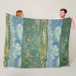 Manta Polar Vintage Van Gogh Plain en Auvers con nubes de lluv