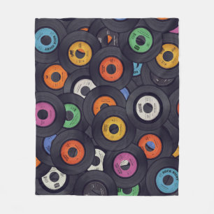 Manta Polar Vintage Vinyl Records Fondo de música