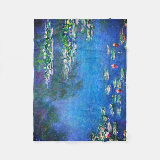 Manta Polar Vintage Water Lilies by Claude Monet (Anverso)