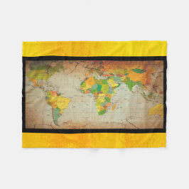 Manta Polar Vintage World Map Pillow