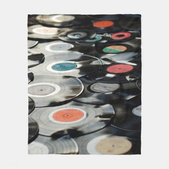 Manta Polar Vinyl retro plástico negro antiguo (Anverso)