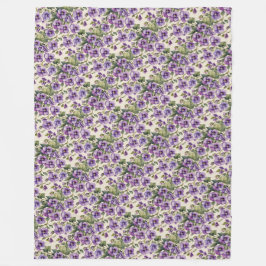 Manta Polar Violetas moradas en blanco