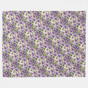 Manta Polar Violetas moradas en blanco