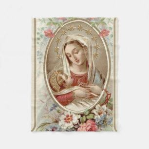 Manta Polar Virgen Madonna Maria con los rosas de Jesús del