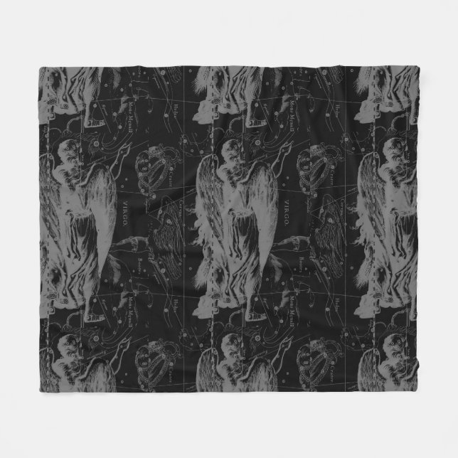 Manta Polar Virgo Constellation Hevelius 1690 en negro (Frente (Horizontal))