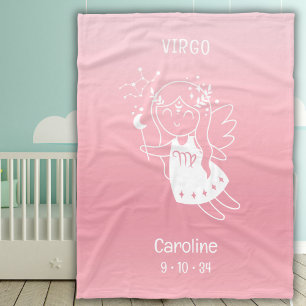 Manta Polar Virgo Zodiac Star Name Nacimiento Bebé Rosa