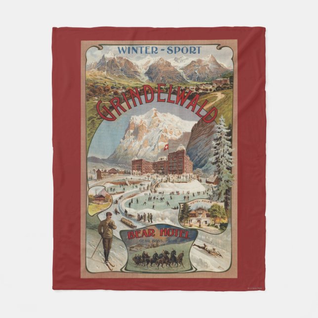 Manta Polar Vista del poster promocional del hotel del oso (Anverso)