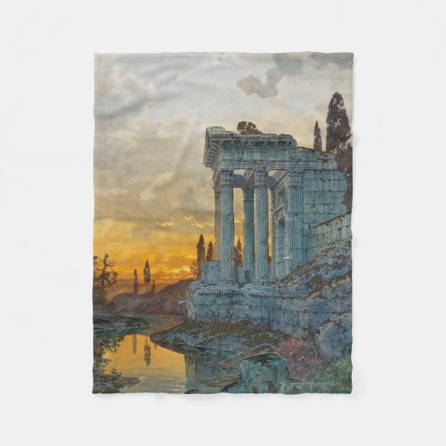 Manta Polar Vista del sur de Italia con antiguas ruinas romana (Anverso)