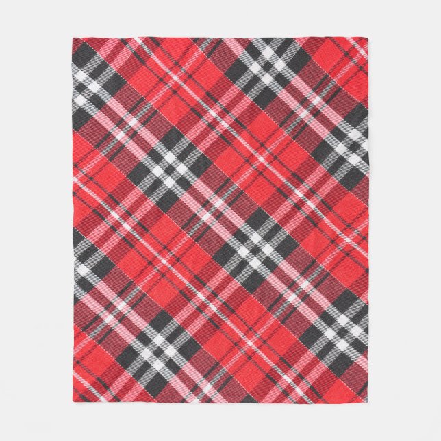 Manta Polar Vista superior del patrón de tela de Tartán (Anverso)