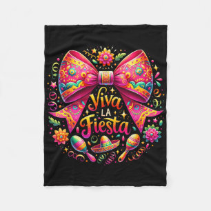Manta Polar Viva la Fiesta Coquette Bow Cinco De Mayo Mexicano
