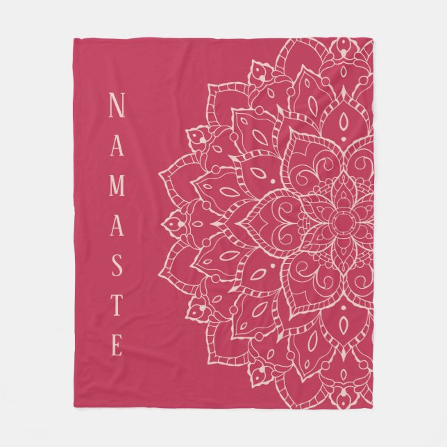 Manta Polar Viva Magenta y Pale Dogwood Namala Mandala (Anverso)