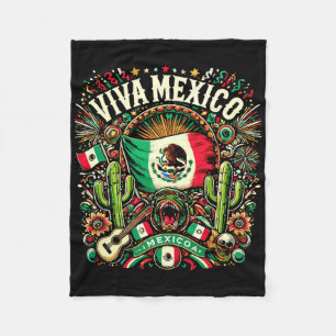 Manta Polar Viva México Día de la Independencia Bandera Mexica