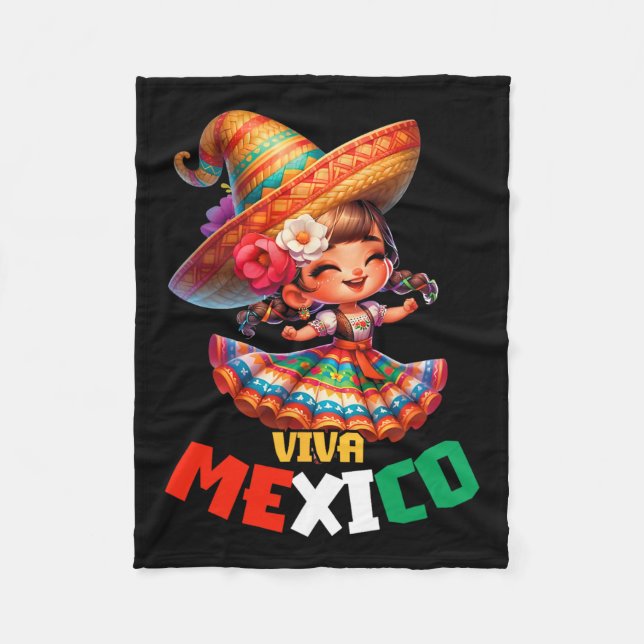 Manta Polar Viva México Día de la Independencia Mexicana Chica (Anverso)