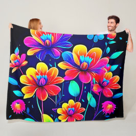 Manta Polar Vivid Floral Bouquet