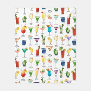 Manta Polar Vivid Watercolor Cocktail Pattern Tote Bag
