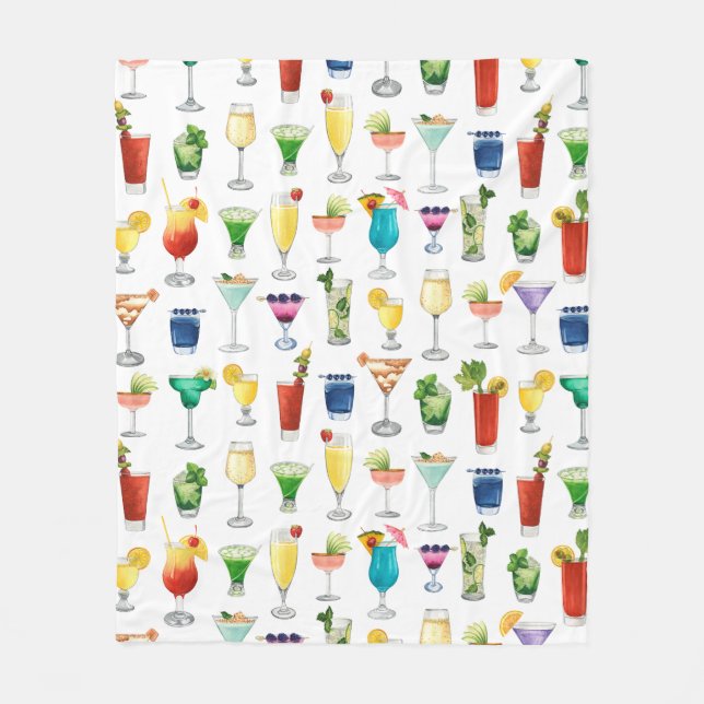 Manta Polar Vivid Watercolor Cocktail Pattern Tote Bag (Anverso)