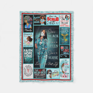 Manta Polar Viviendo su mejor vida Enfermera Reina Negra