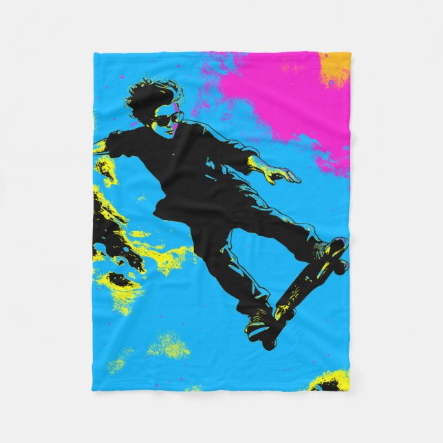 Manta Polar Vivo para volar - Skateboarder (Anverso)