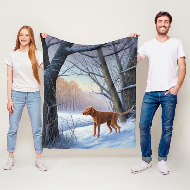 Manta Polar Vizla Deja que nieve Navidad  (In situ)