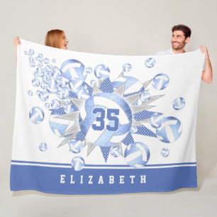 Manta Polar volantes de voleibol femeninos de color azul claro