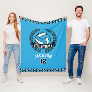 Manta Polar Voleibol con número DIY - Azul bebé