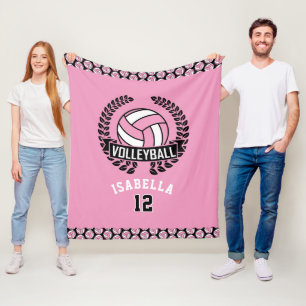 Manta Polar Voleibol con número DIY - Rosa